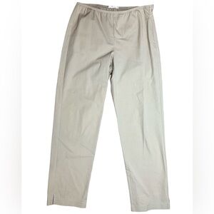 Eileen Fisher Size Small Petite Tan Dress Pants Side Zipper Elastic Waist